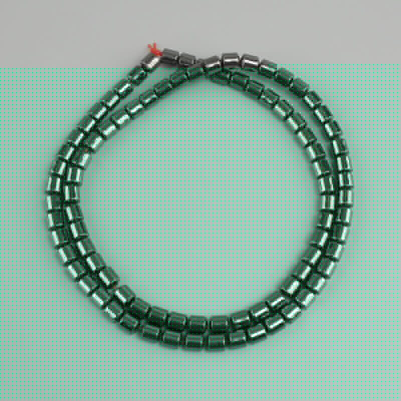 Perles Hématite cylindre, diamètre 4x4mm+-, longueur 40m+