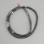 Perles Hématite cylindre facetté hexagonal, diamètre 4x4mm+-, longueur 40m+