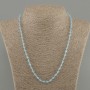 Collier en topaze facettée de 5 mm, longueur 50 cm ± avec fermoir