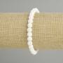 Bracelet en lave blanche, diamètre 6 mm, longueur 18 cm, extensible