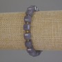 Bracelet en agate fumée, cubes facettés de 8 mm, perles de rocaille 3 mm, longueur 18 cm, élastique