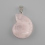 Pendentif Escargot en quartz rose 20 × 27 × 35 mm +
