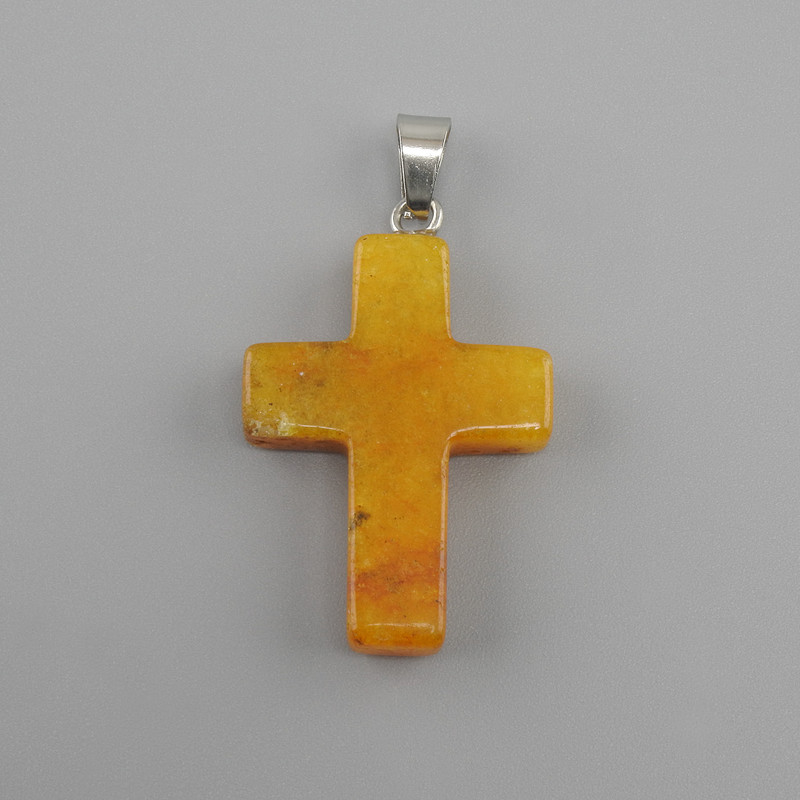 Pendentif Croix Citrine 18×26×34 mm+