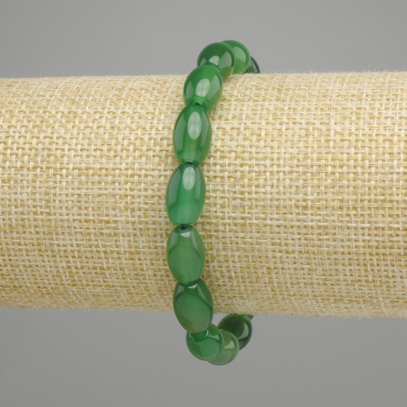 Bracelet Agate grain, diamètre 12×8 mm, longueur 18 cm, élastique