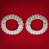 (25 mm) Boucles d'oreilles féminines à strass blancs, métal clair, pour mariage et soirée, puces et créoles rondes moyennes