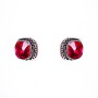Boucles d'oreilles 1,7 cm carré cristal rouge