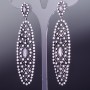 Boucles d'oreilles en cristaux blancs «Maille» argent
