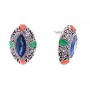 Puces d'oreille avec cristaux bleus en coupe marquise