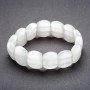 Bracelet Œil-de-chat sur élastique couleur perle, maillons 18×13 mm
