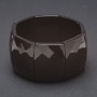 Bracelet élastique Elite en agate noire, maillons rectangulaires facettés 30×40 mm