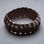 Bracelet élastique noir en agate, maillons «lien» 22×8 mm