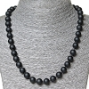 Collier en shungite synthétique, diamètre 10 mm, longueur 50 cm