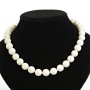 Collier en corail blanc éponge, perles de 12 mm, longueur 47,5 cm