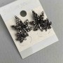 ( 25/20 mm ) Boucles d'oreilles à double feuille avec strass noir