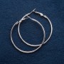 Boucles d'oreilles anneau, diamètre 5 cm argentées