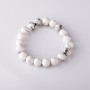 Bracelet élastique en howlite, billes lisses, diamètre 10 mm