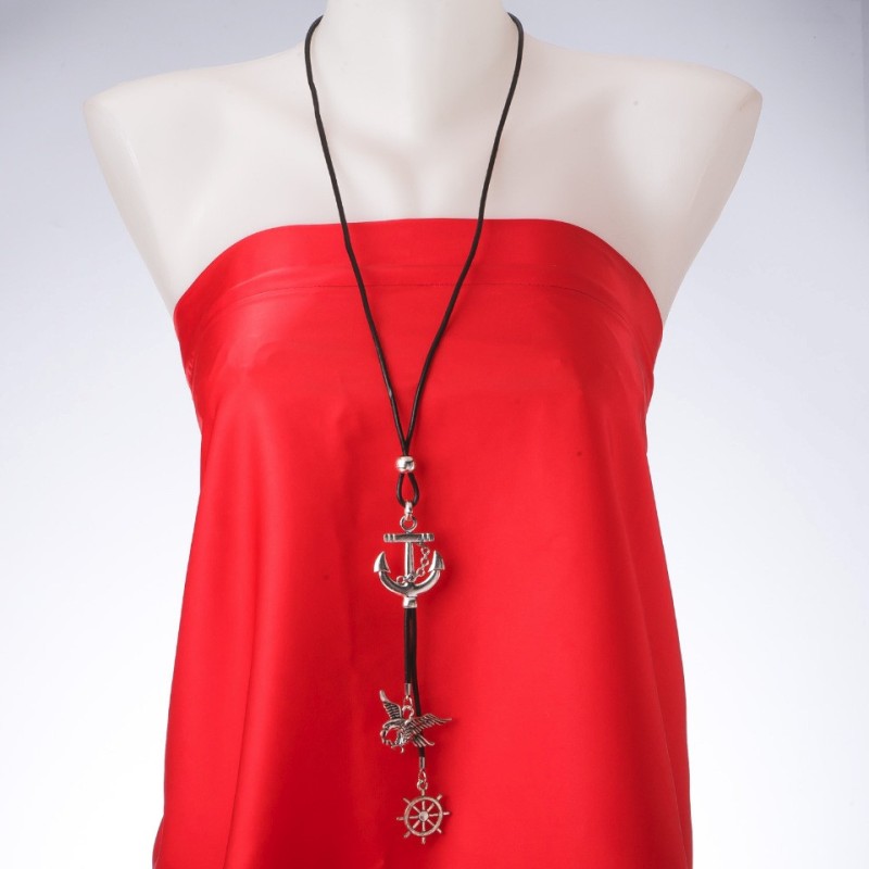 Pendentif sur long cordon «Ancre», longueur 85 cm