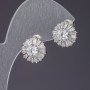 Boucles d'oreilles à cristaux blancs, longueur 1,2 cm