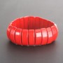 Bracelet en corail rouge (pressé) sur élastique, maillons 2×0,8 cm