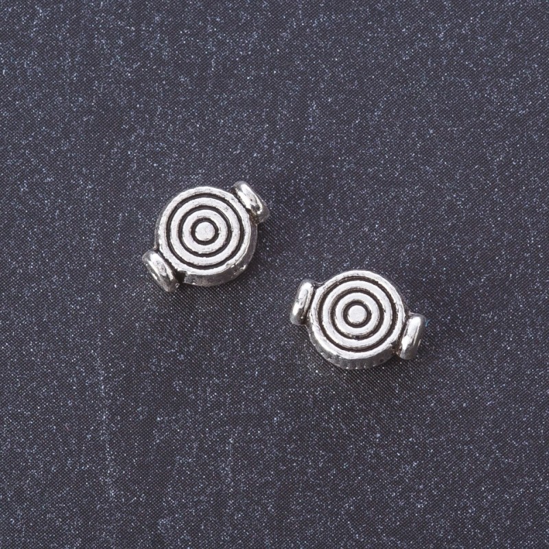 Perle-insert couleur argentée 8×10 mm, conditionnement 20 g ± 26 pièces