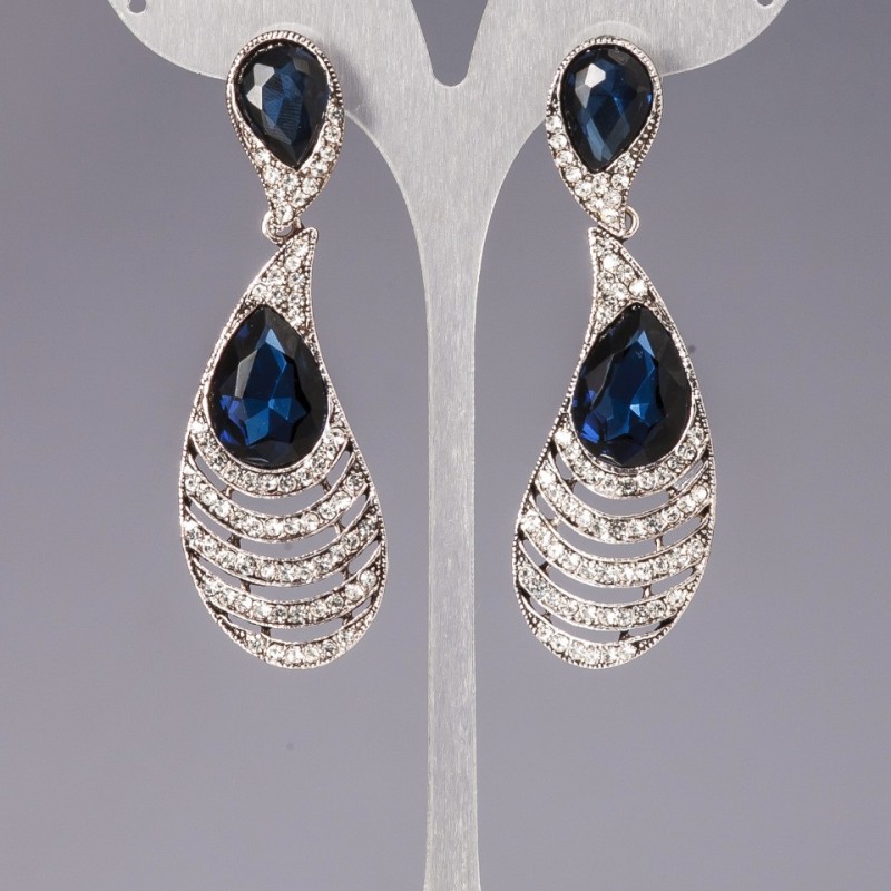 Boucles d'oreilles en cristaux «lustres» «chandeliers» «Plume»