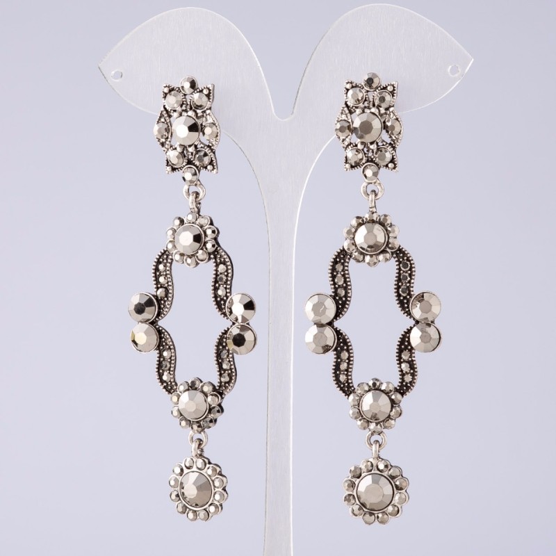 Boucles d'oreilles de soirée longues, longueur 9 cm