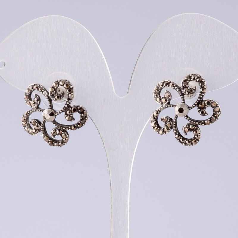 Boucles d'oreilles en « argent en gouttelettes », diamètre de 2 cm