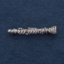 Broche «Flûte» de 4,5 cm, métal gris