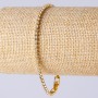 Bracelet à strass à fermoir, à rang unique couleur dorée, longueur 20 cm, largeur 3 mm