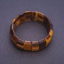 Bracelet œil de tigre sur élastique, maillons rectangulaires 2,5 × 1,2 cm