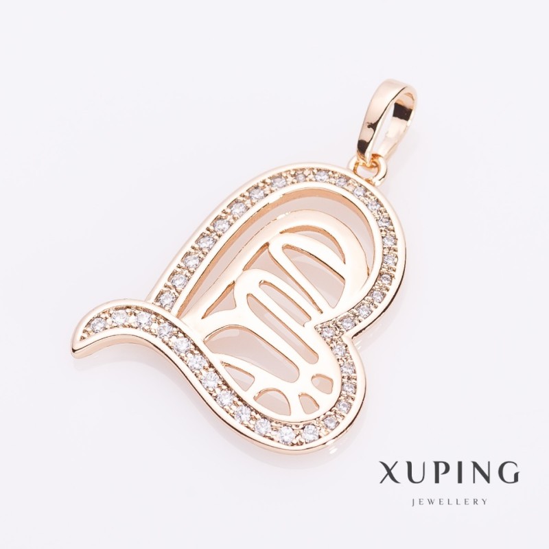 Pendentif Xuping Sura Cœur doré, diamètre 2,4 cm