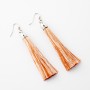 Boucles d'oreilles à franges Caramel rayure, longueur 8 cm, couleur argent
