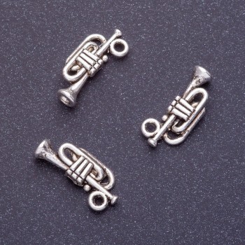 Pendentif-tube, longueur 17×8 mm, Ø 1,5 mm, couleur argent, emballage 20 g ± 27 pièces