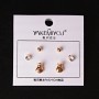 ( 5 mm ) Boucles d'oreilles «Sacs d'argent» perles rondes et strass dorés