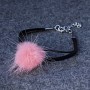 Bracelet en fourrure naturelle rose