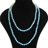 Collier long en pierre de lune, perles lisses, diamètre 8 mm, longueur 118 cm