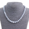 Collier en howlite, pierre naturelle, perles de 8 mm, longueur 45 cm+