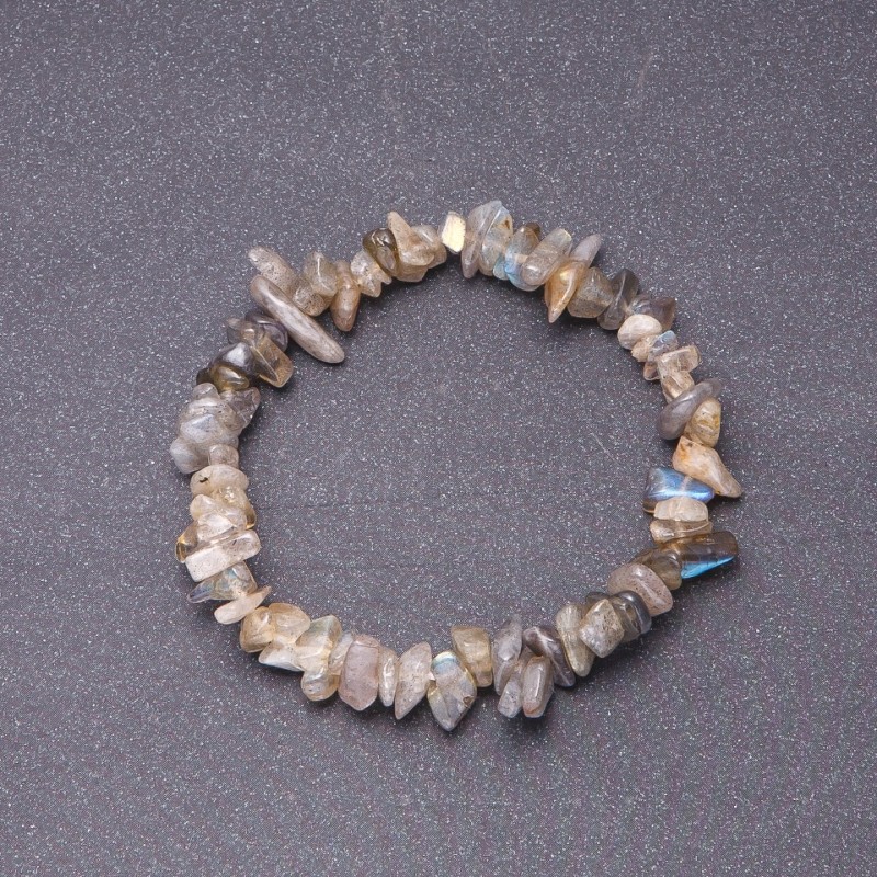 Bracelet en labradorite naturelle, éclats de 7 mm sur élastique