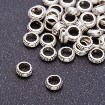 Perle-insert Pandora anneau, diamètre 7×3 mm, ouverture de 5 mm, conditionnement 20 g ± 75 pièces