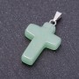 Pendentif Croix, pierre néphrite 18×27 mm