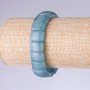 Bracelet en aigue-marine, maillons 15 × 11 mm sur élastique