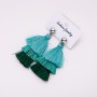 Boucles d'oreilles à pampilles « Salsa » vertes, longueur 7,5 cm