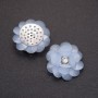 Appliqué fleur en acrylique bleu clair, diamètre 30 mm