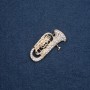 Broche musicale «Trompette» 47×26 mm couleur métal «or»
