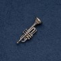Broche musicale «Trompette» 48×16 mm couleur métal bronze