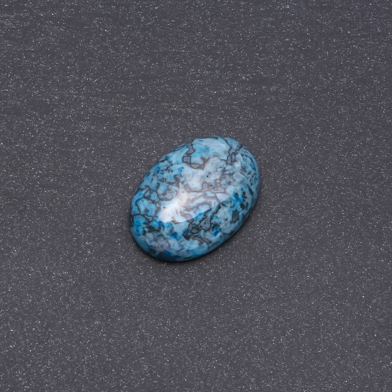 Cabochon en jaspe bleu synthétique 25 × 18 mm