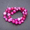 Perles d'agate œil clair framboise, diamètre 12 mm, fil de 37 cm