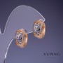 Boucles d'oreilles Xuping 8×15 mm dorure 18K et rhodium