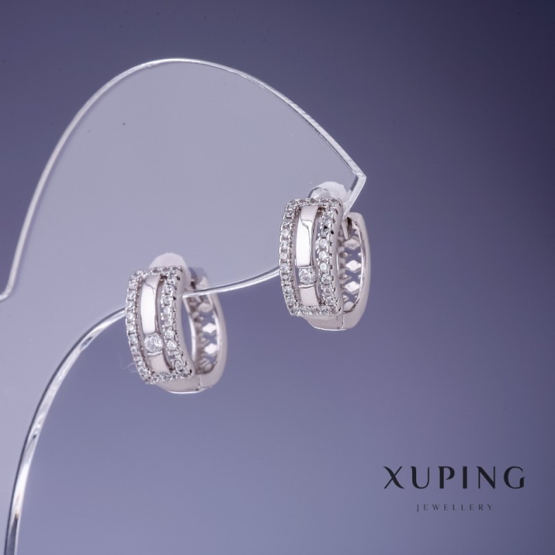 Boucles d'oreilles Xuping rhodium 5×12 mm