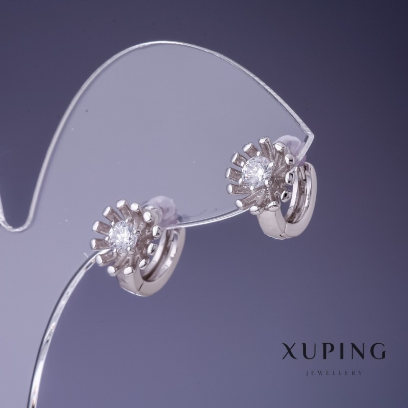 Boucles d'oreilles Xuping 10×9 mm rhodié